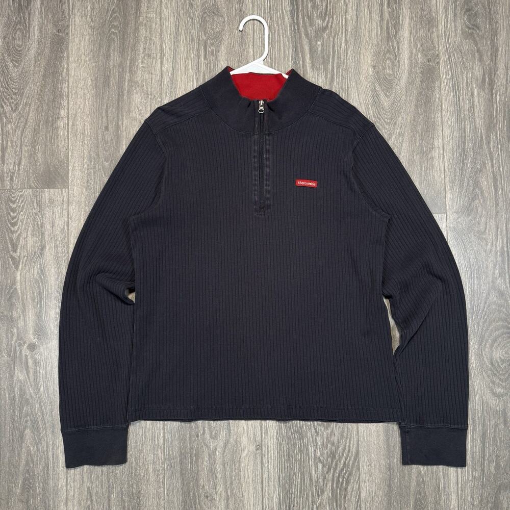 Vintage Y2K Abercrombie & Fitch Quarter Zip Sweater Mens Size XL Muscle Fit USA